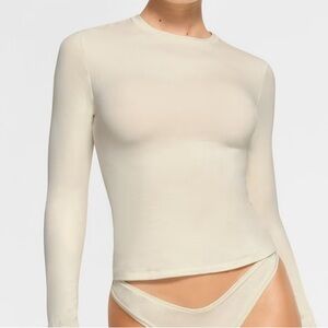 SKIMS | Cotton Jersey Long Sleeve T-shirt | Bone